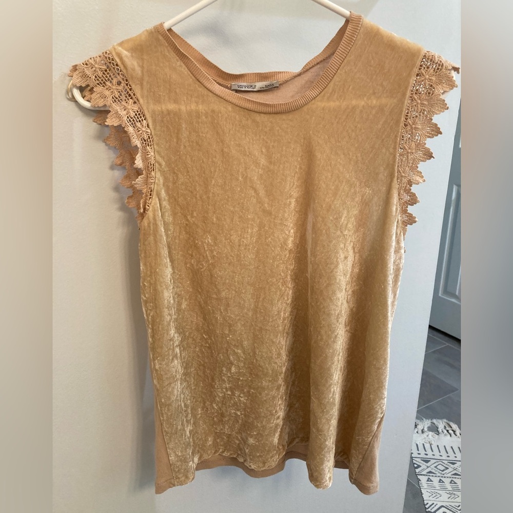 Zara tank top size medium velvet front